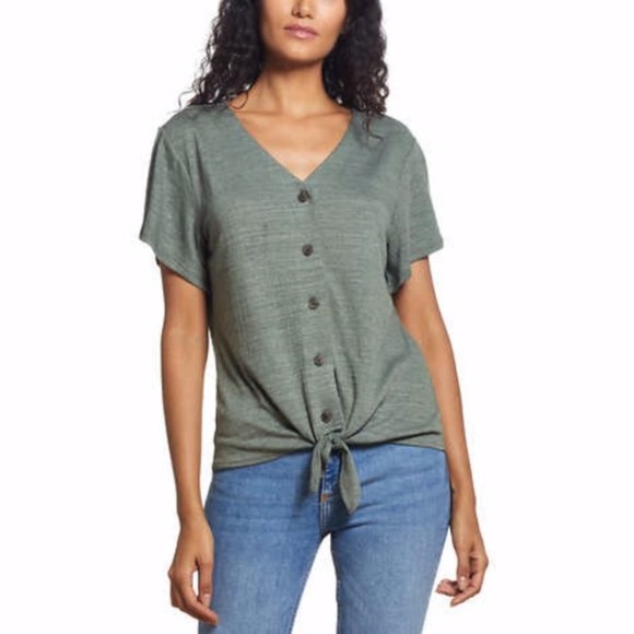 NWT WEATHERPROOF VINTAGE Ladies' Tie Front Top - Picture 1 of 5